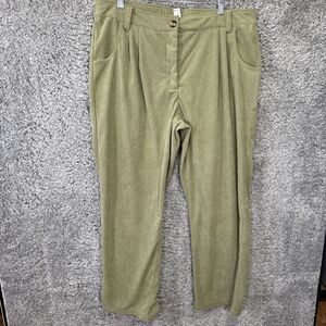Halara Wide Leg Corduroy Pants Green Size XL Elastic Waist Neutral High Waisted